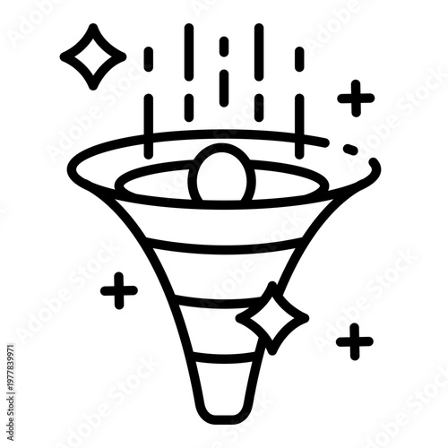 black hole icon. gravity vortex. space distortion. cosmic phenomenon