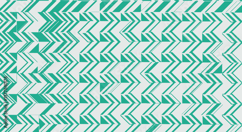 Geometric pattern with green arrows.