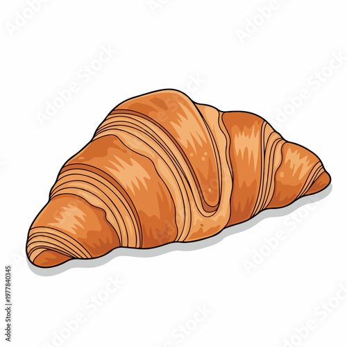 vector illustration of typical french croissant food on white background