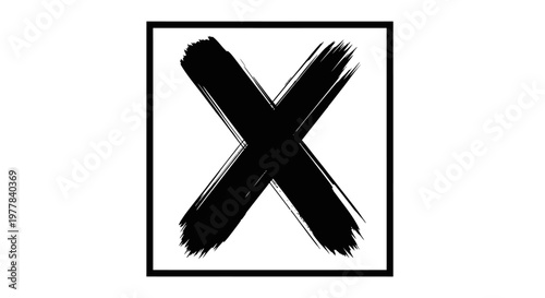 A black X in a square.