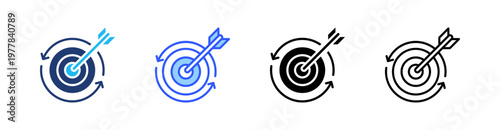 Retargeting Multiple Style Icon Set Collection Pack Web Banner Vector 