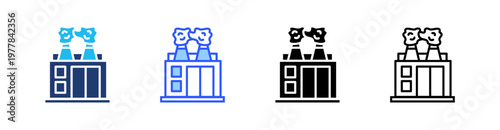 Powerplant Multiple Style Icon Set Collection Pack Web Banner Vector 