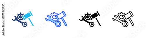 Construction Multiple Style Icon Set Collection Pack Web Banner Vector 