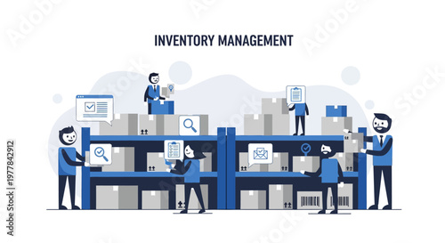 People working in warehouse.