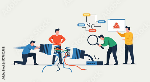 People working on computer servers.