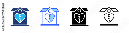 Divorce Multiple Style Icon Set Collection Pack Web Banner Vector 