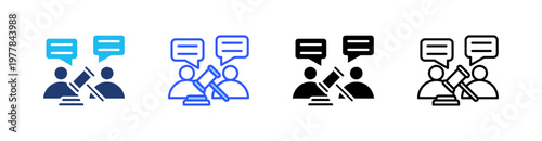 Legal Mediation Multiple Style Icon Set Collection Pack Web Banner Vector 