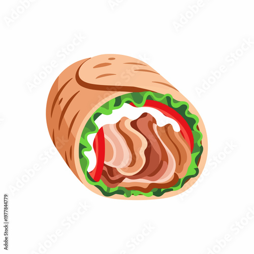 vector illustration of middle eastern shawarma food