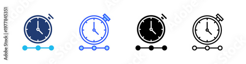 Timeline Multiple Style Icon Set Collection Pack Web Banner Vector 