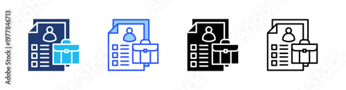 Portfolio Multiple Style Icon Set Collection Pack Web Banner Vector 