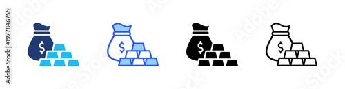 Riches Multiple Style Icon Set Collection Pack Web Banner Vector 