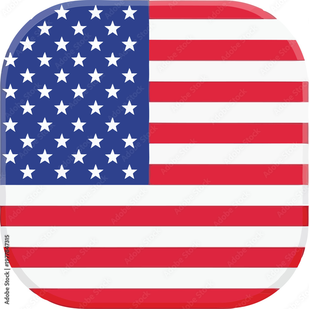 Fototapeta premium A rounded square american flag