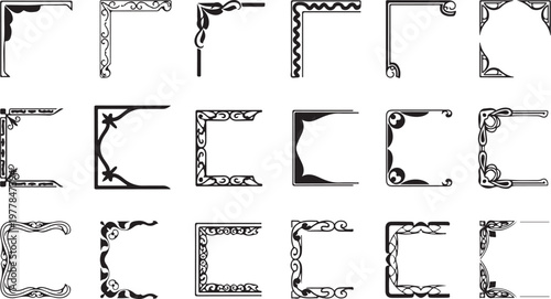 Collection of ornate picture frame borders and designs
