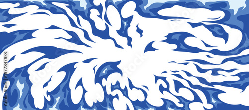 Illustration of flame effect spreading from the center..	