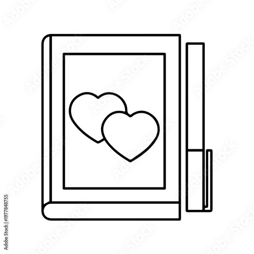 favourite book concept icon in line art