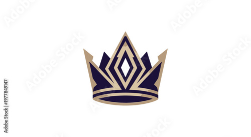 Modern stylized purple and gold royal crown emblem on white background.
