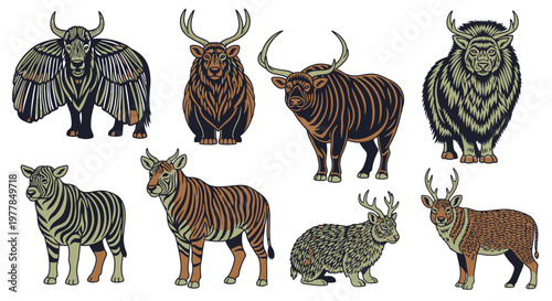 Colorful illustrations of various wild animals.