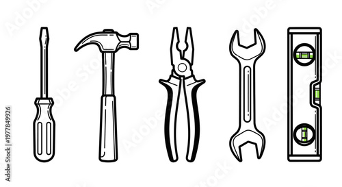 Set of basic hand tools.