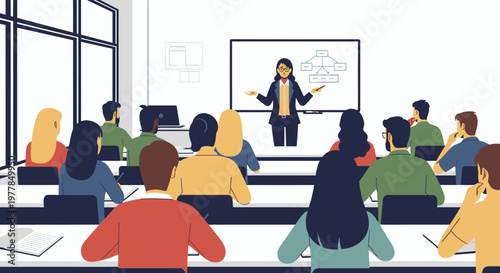 Students sitting in classroom listening.