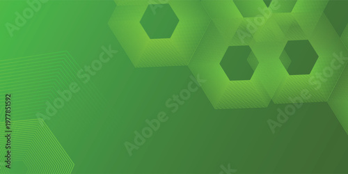 Abstract hexagon rendering of green gradien abstract glass background simple Art, vector ilustration
