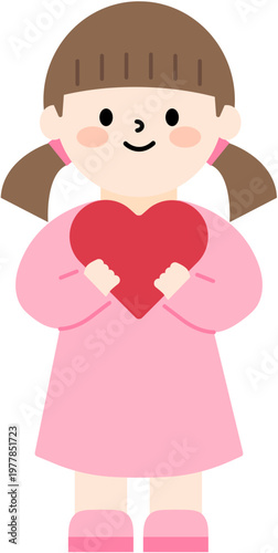 하트를 든 여자아이