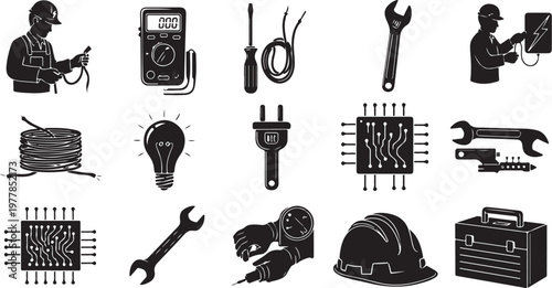 Tools and equipment for electrical work and engineering