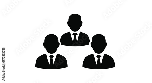 Professional vector graphic illustration of a business team or organization depicting corporate group collaboration and management structure on a clean white background design.