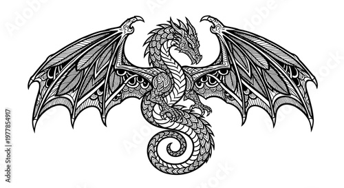 Dragon mythical creature with wings 4.