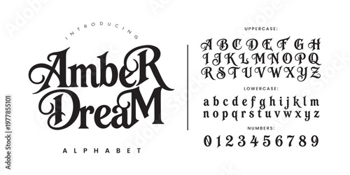 Amber Dream magical fantasy display font with unique sharp curves and mystical style for fairy tale books gaming and storytelling branding