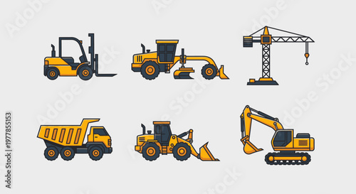 Yellow construction vehicles and equipment 1.