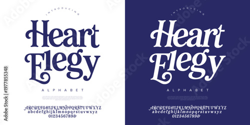 Heart Elegy modern classy serif font with unique ligatures and elegant curves for editorial magazine fashion branding and wedding stationery