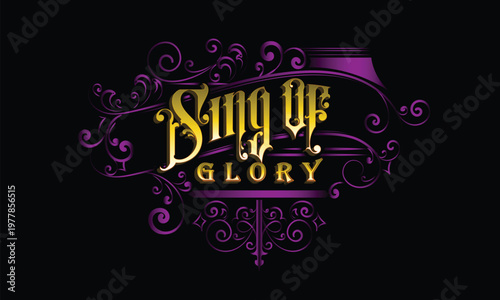 SING OF GLORY lettering custom style design