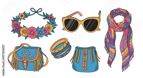 Colorful Bohemian Fashion Accessories Display.