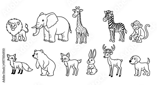 Collection of various wild animals.