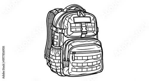 Detailed illustration of a backpack.
