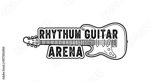 Electric Guitar Illustration with Text.