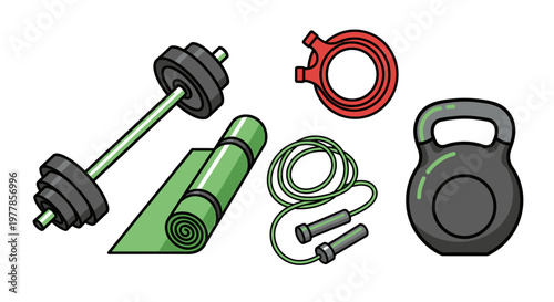 Fitness equipment for strength training exercises.