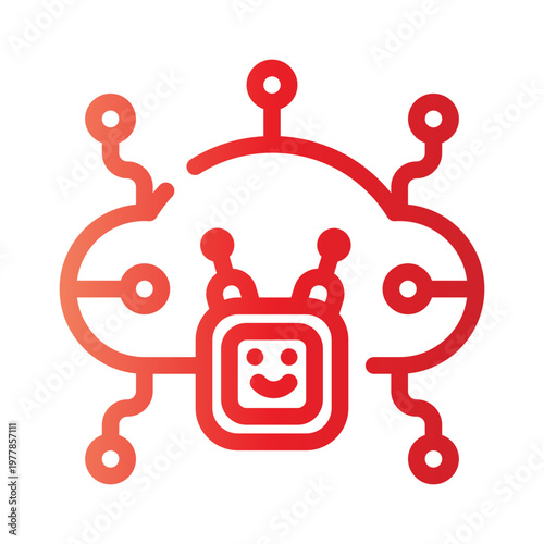 cloud robot gradient icon
