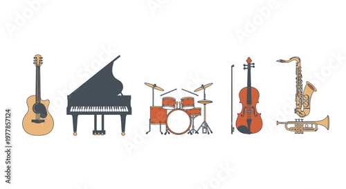 Musical instruments for orchestra band 2.
