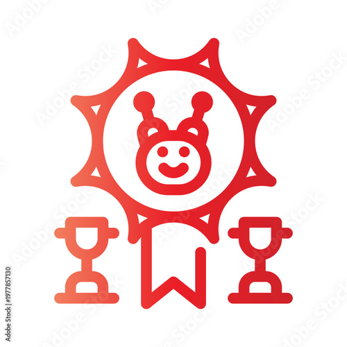 robot medal gradient icon