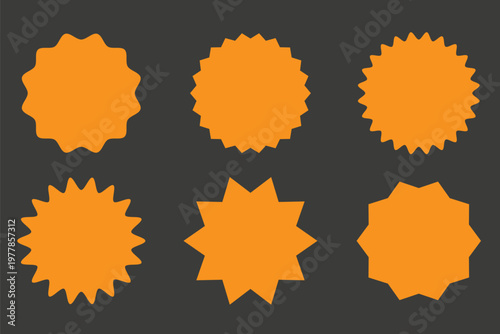 Luxury gold badge sticker with shiny foil texture and starburst shape. Premium circular seal icon for sale labels, price tags and promotions