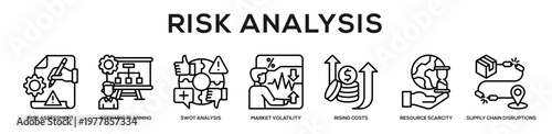 Risk Analysis web banner icon illustration concept