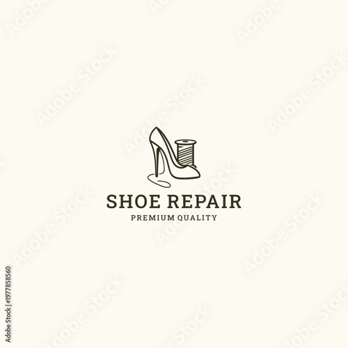 Shoe repair logo icon design template vector illustration