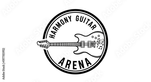 Electric Guitar Instrument Music Logo Design.