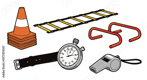 Sports referee equipment tools collection.