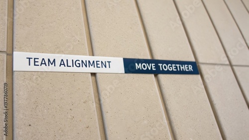 Motivational Sign for Team Alignment and Collaboration in Modern Office Space Decor with Neutral Color Palette