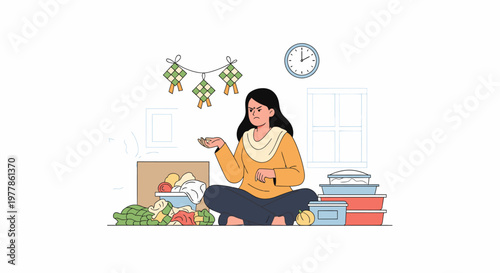 Woman Sitting Cross Legged Reading a Book.