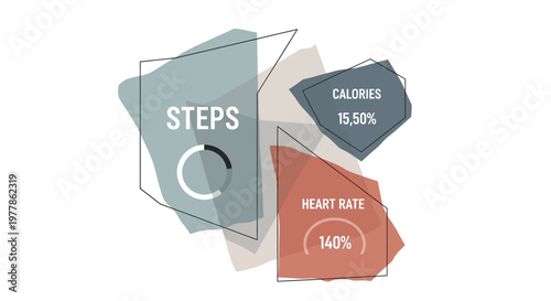 Fitness tracker interface with heart rate and steps