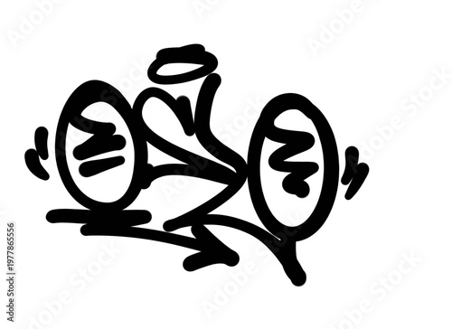 textured graffiti tagging letter OSLO city name isolated design in black