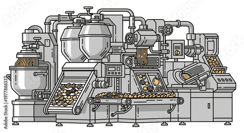 Industrial food processing machine equipment.